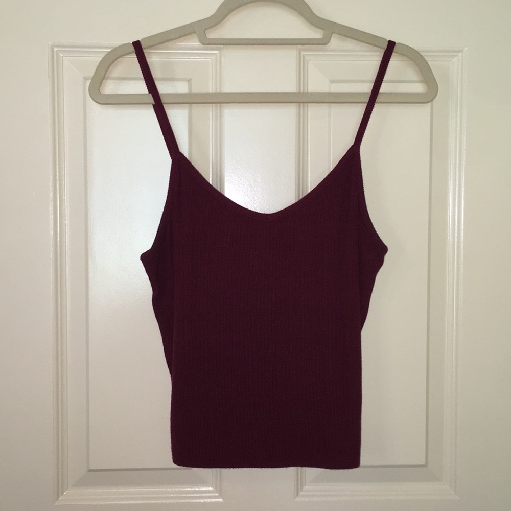 Maroon crop American Eagle Tank
